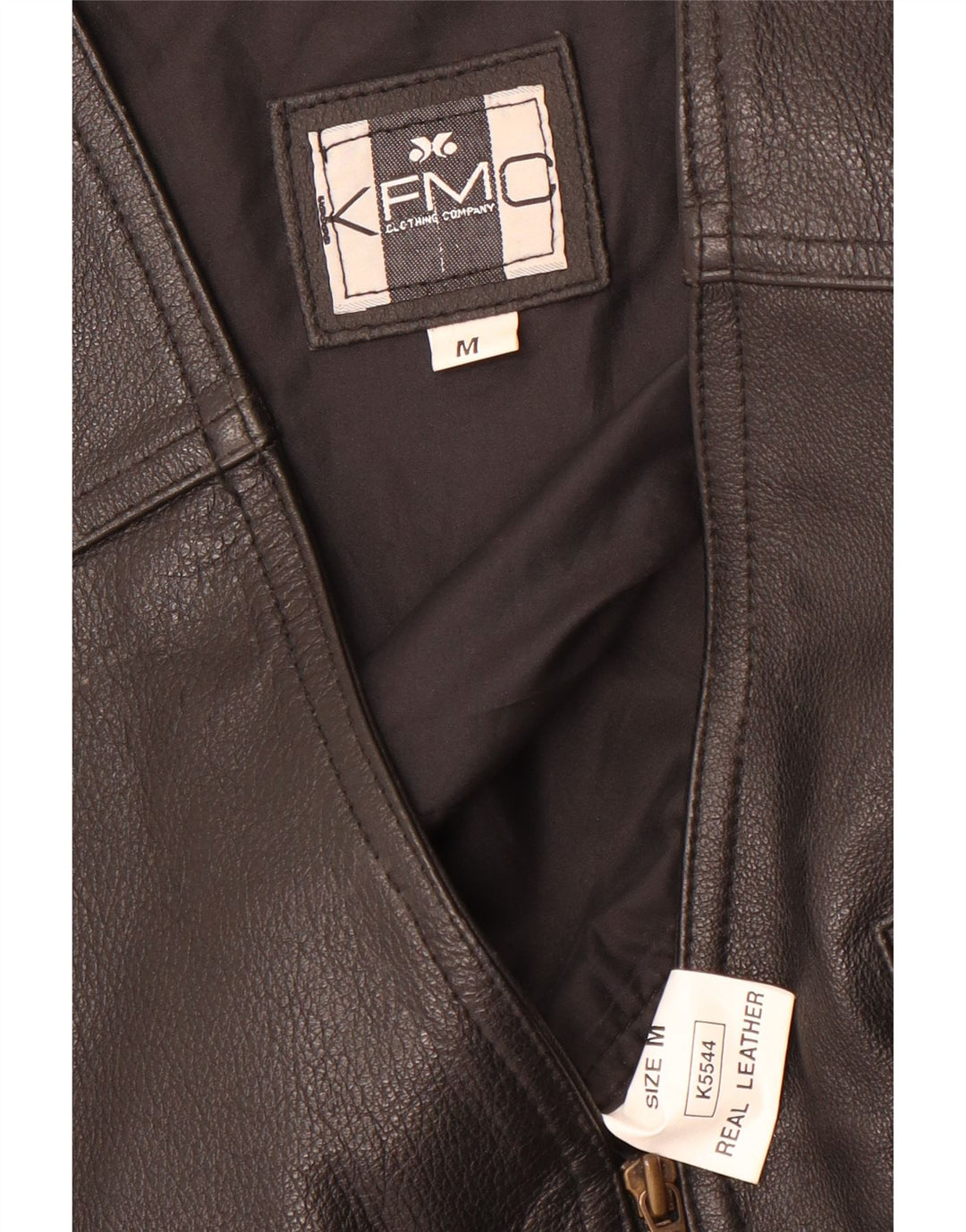 Vintage Mens Regular Leather Waistcoat  Medium Black Leather