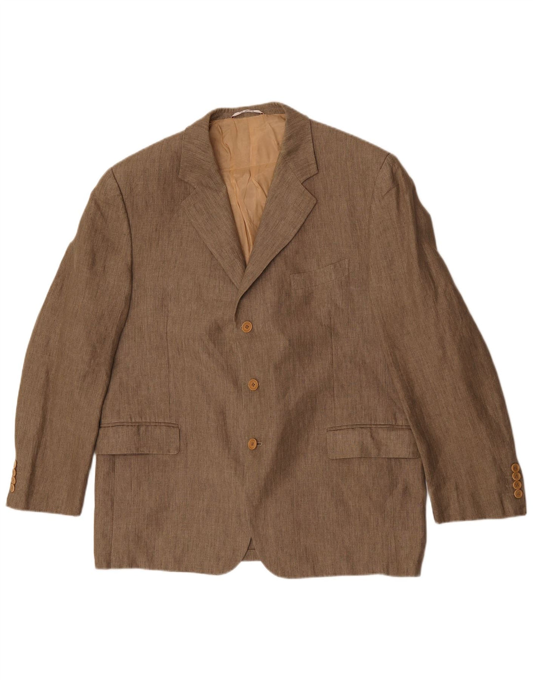 San Remo Mens 3 Button Slim Blazer Jacket IT 58 4XL Brown Viscose