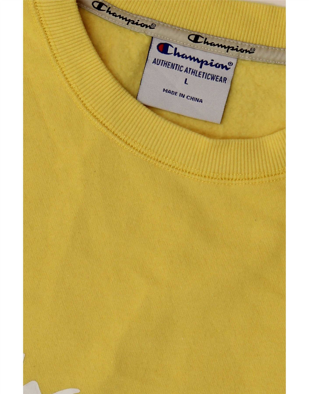Champion Herre Grafisk Sweatshirt Jumper Stor Gul Bomuld
