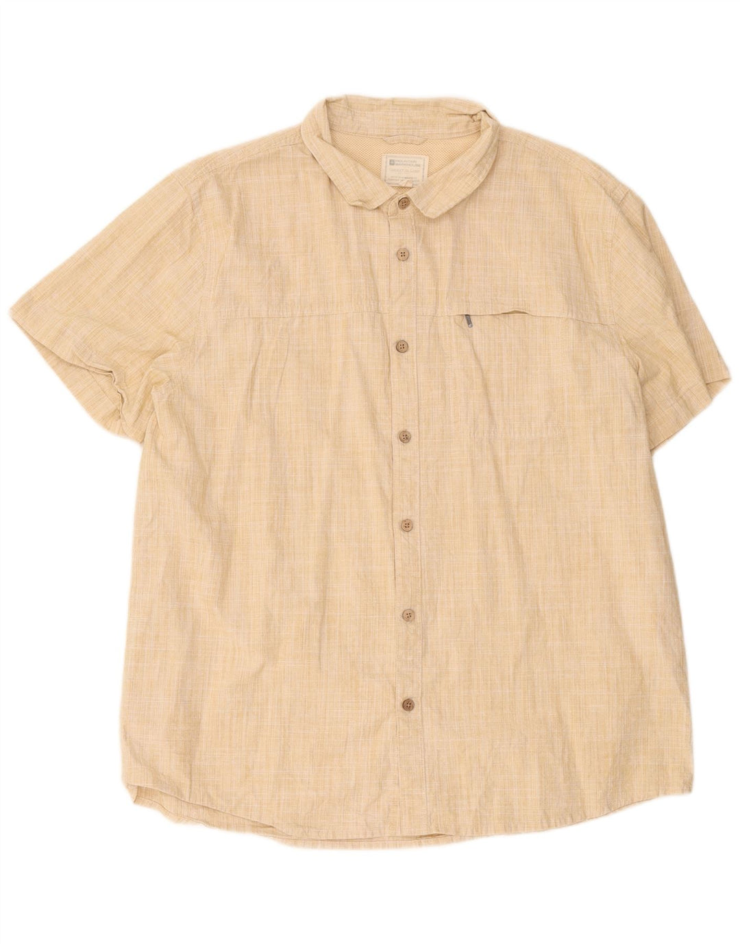 Męska koszula z krótkim rękawem Mountain Warehouse 2XL, beżowy poliester