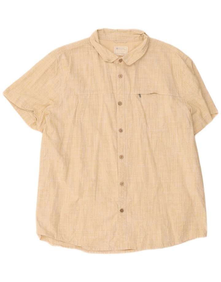 Męska koszula z krótkim rękawem Mountain Warehouse 2XL, beżowy poliester