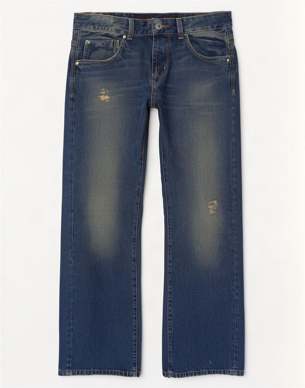 Tommy Hilfiger Damen Laurie Distressed Loose Jeans W32 L32 Blaue Baumwolle