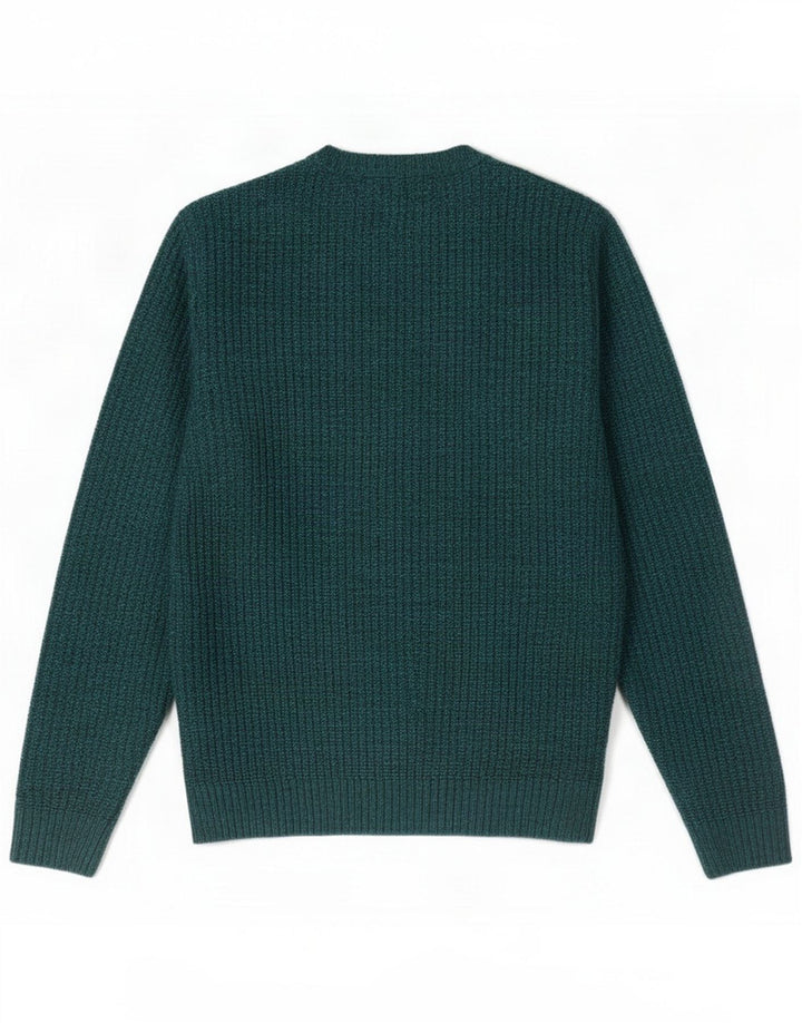 Marks & Spencer Mens Boat Neck Jumper Sweater Medium Green Acrylic