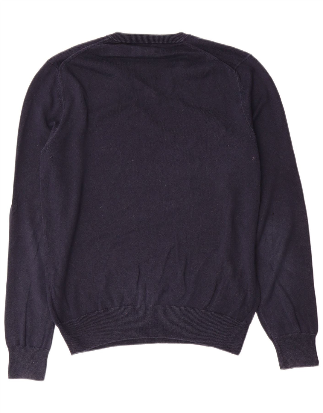 Maglione da uomo con scollo a V Marks & Spencer in cotone blu navy medio