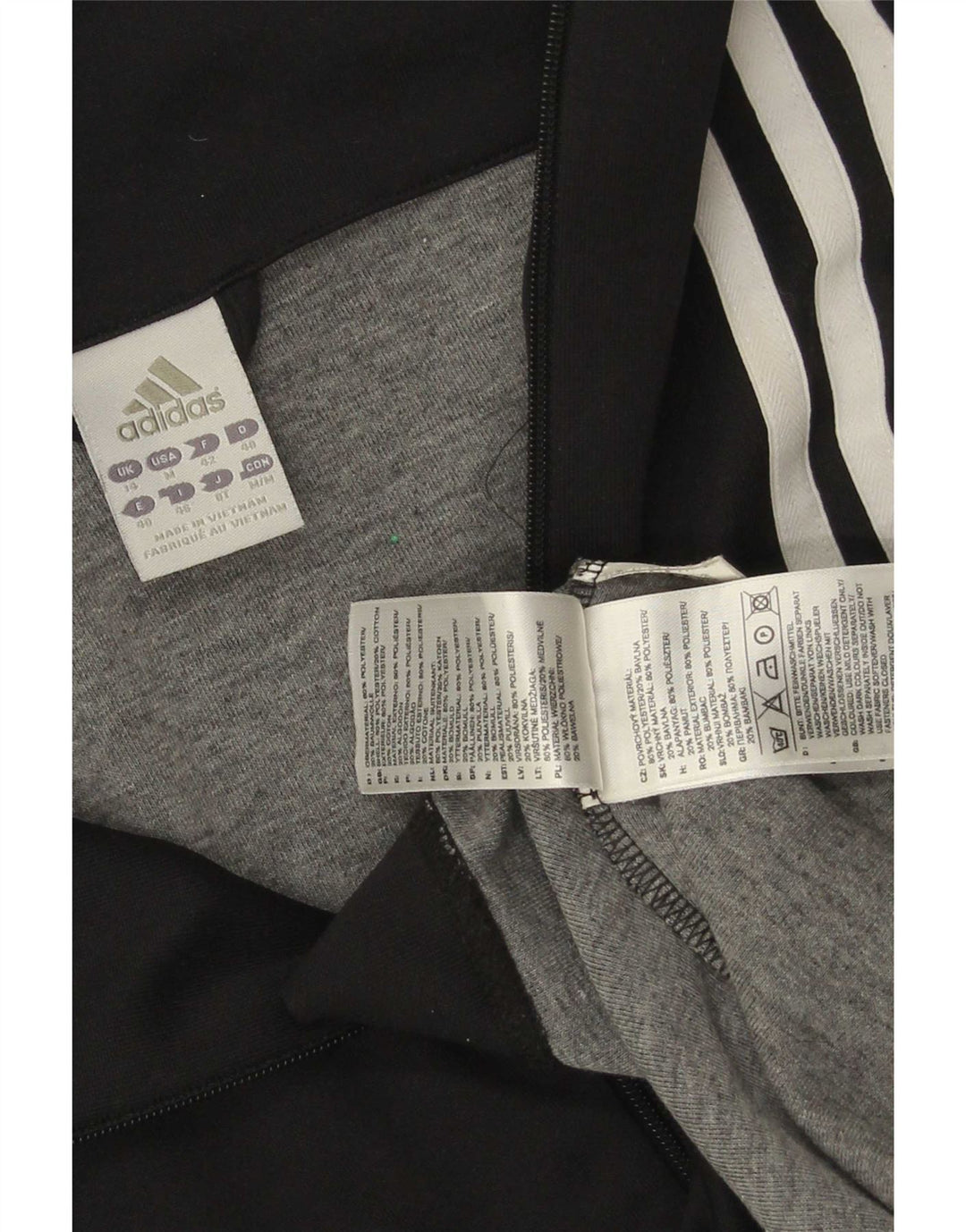 Giacca da tuta da donna Adidas UK 14 Medium Nero Poliestere