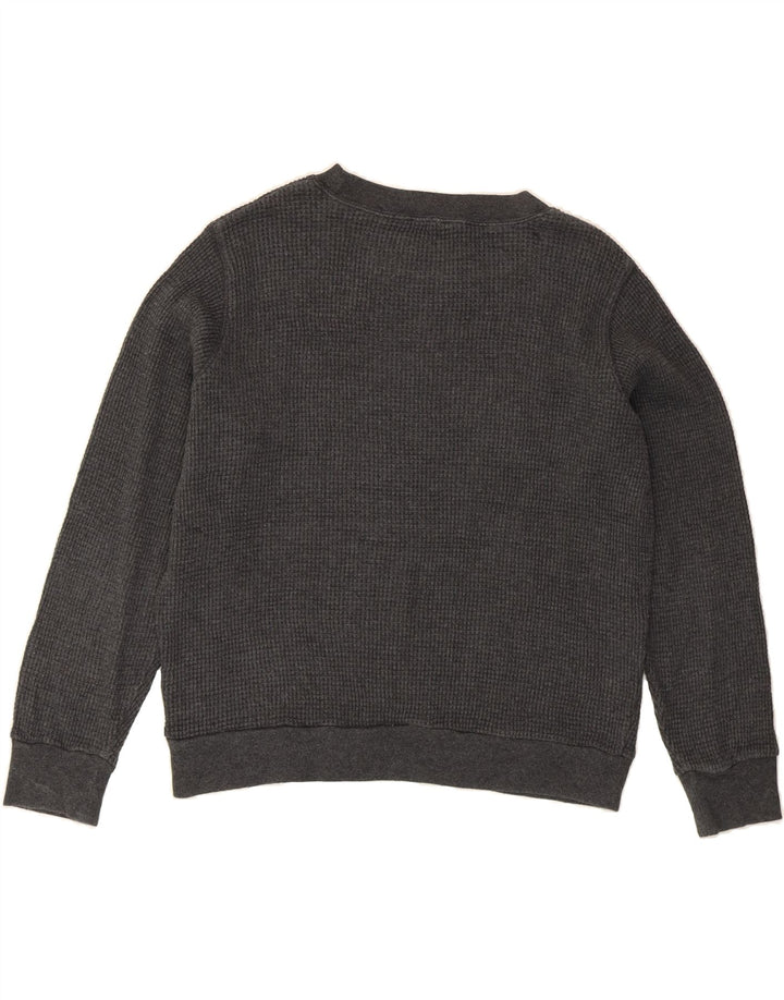 J. CREW Womens Oversized Boat Neck Jumper Sweater UK 14 Medium Grey Cotton Vintage J. Crew and Second-Hand J. Crew from Messina Hembry 