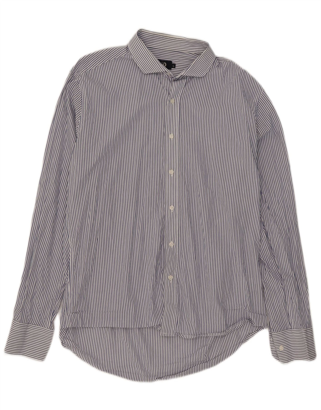 Dack's Mens Slim Fit Shirt Large Blue Pinstripe Cotton