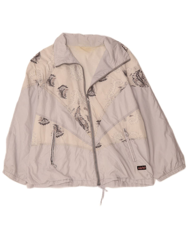 Vintage hombres chándal chaqueta superior XL blanco colorblock