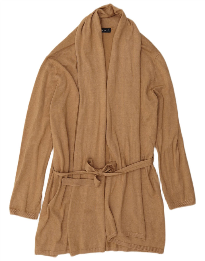 Zara Womens Longline Cardigan Sweater UK 10 Small Beige