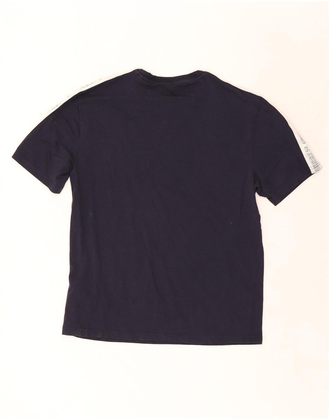 Guess Mens Graphic T-Shirt Top Medium Navy Blue Colourblock Cotton