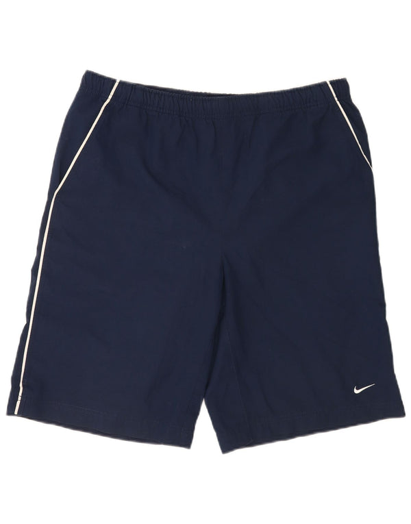 Męskie spodenki sportowe Nike Graphic Regular, średnie granatowe, poliestrowe sportowe