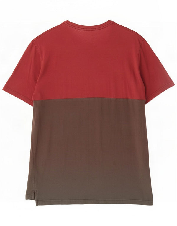 Ecko Unltd Mens Longline Graphic T-Shirt Top Large Red Colourblock Cotton