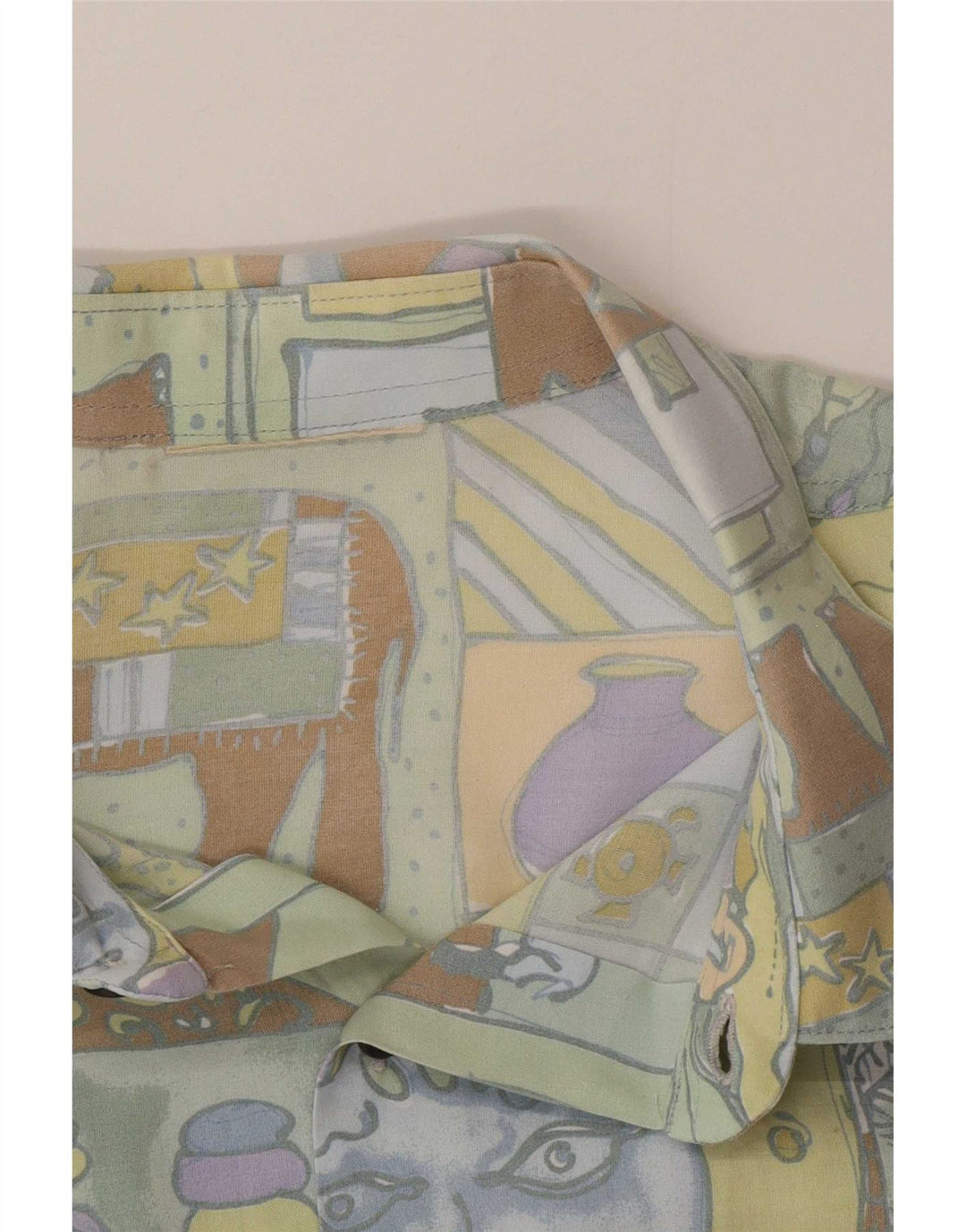 Vintage herreskjorte Stor flerfarvet patchwork