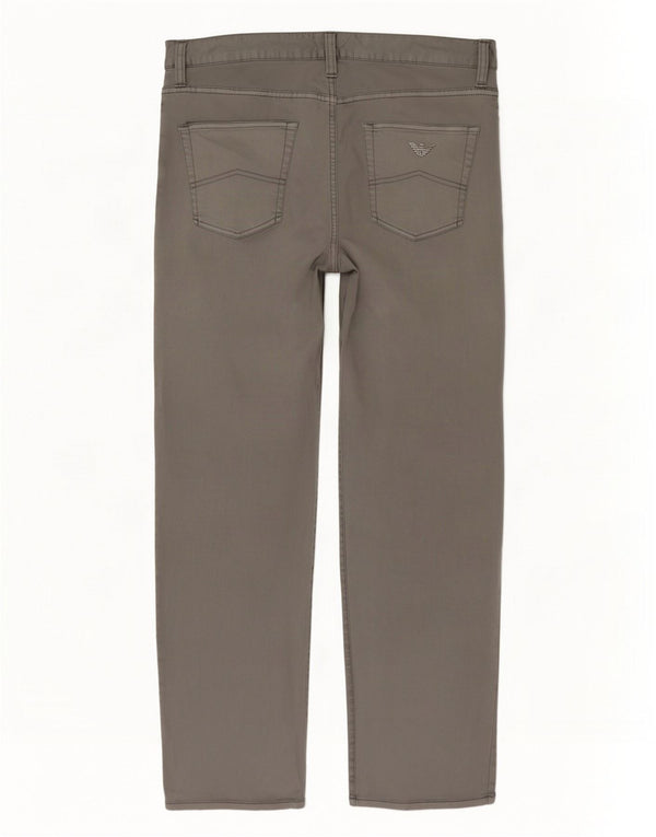 Pantaloni casual dritti da donna Armani W30 L27 cotone grigio