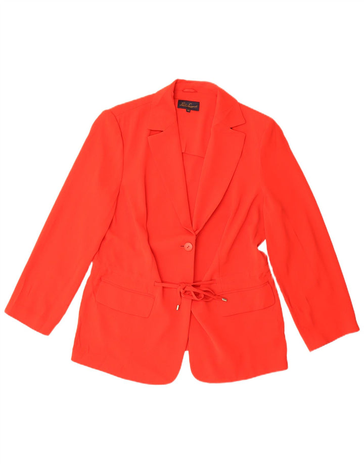 Luisa Spagnoli Womens 1 Button Blazer Jacket IT 48 XL Red Polyester