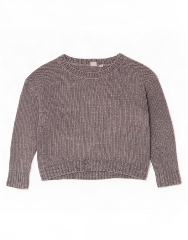 Gap Pull court surdimensionné en velours à col bateau pour femme UK 6 XS Gris