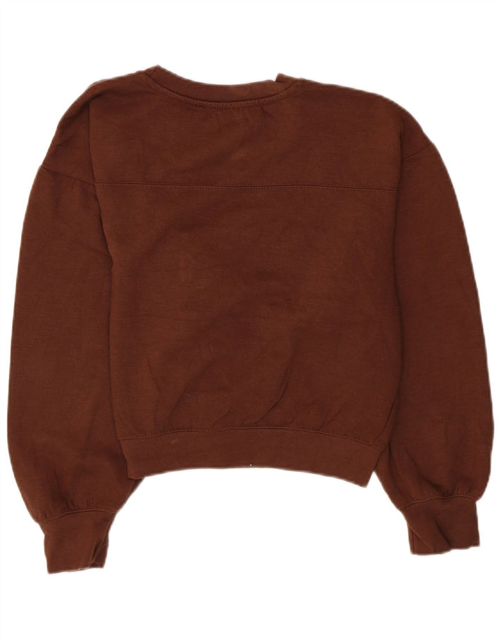 Felpa corta da donna Zara UK 14 Poliestere marrone medio