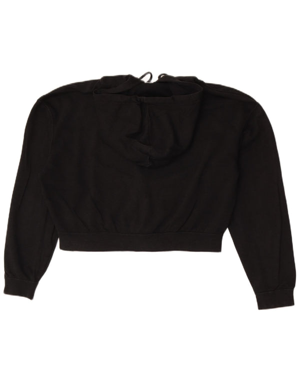 Felpa con cappuccio e zip oversize corta da donna Nike UK 10 Small Black Colourblock
