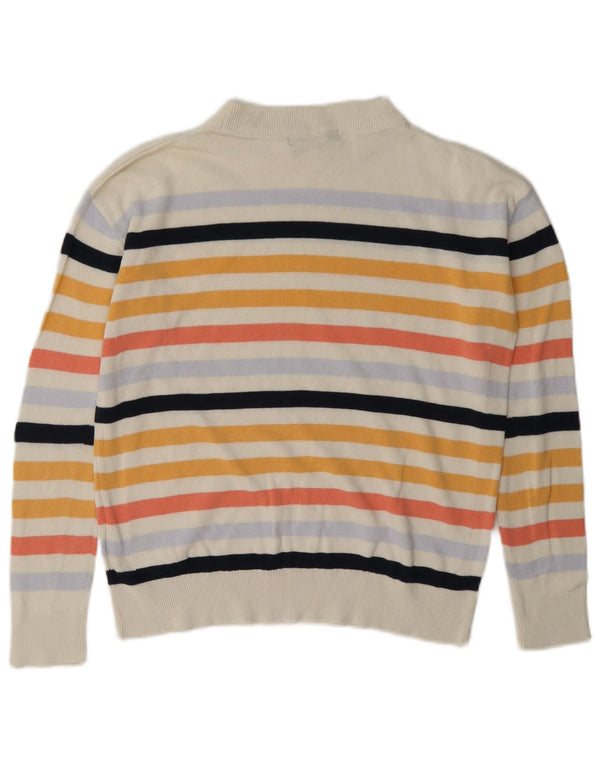 Maglione maglione girocollo da donna Marks & Spencer UK 6 XS bianco sporco a righe