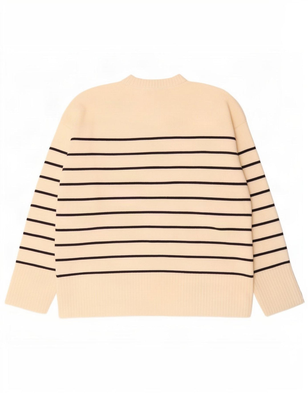 Zara Dame Jumper Sweater UK 14 Medium Off White Stribet