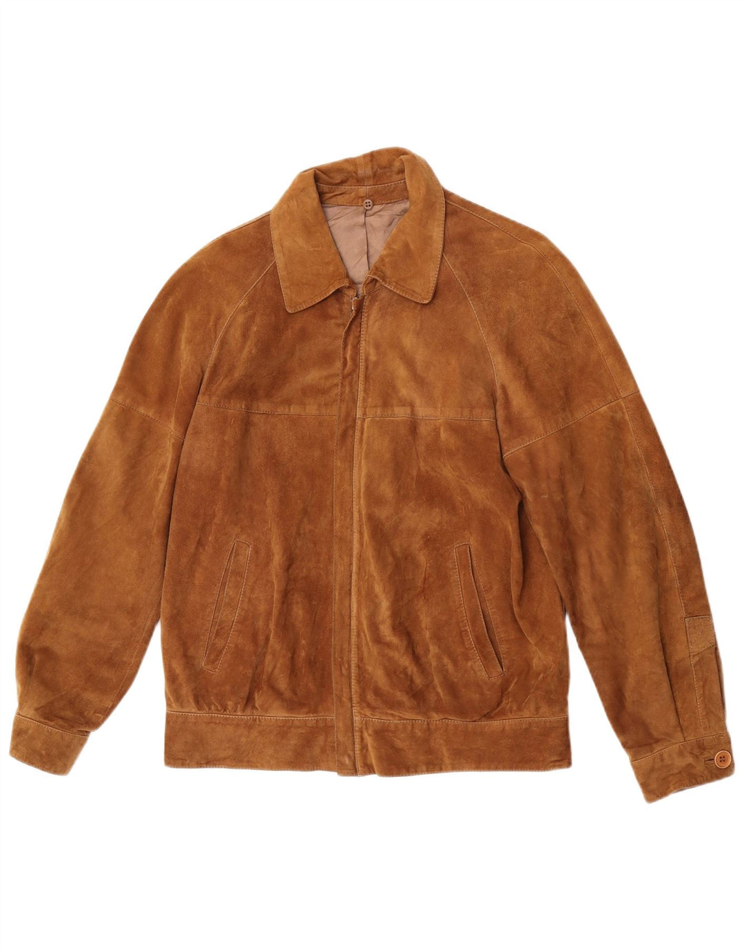 Vintage Mens Suede Jacket UK 36 Small Beige