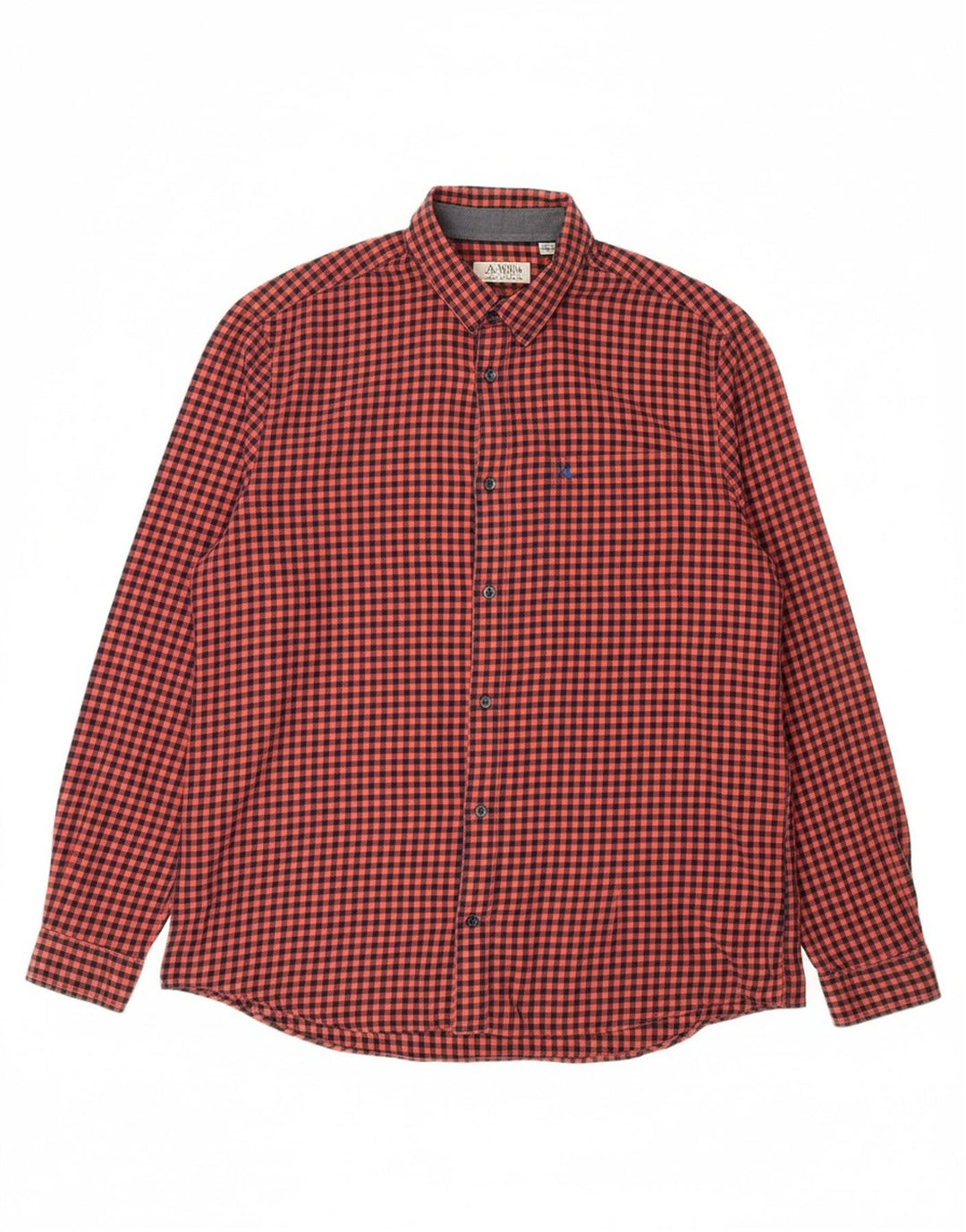 JACK WILLS Mens Classic Fit Flannel Shirt Large Red Gingham Cotton