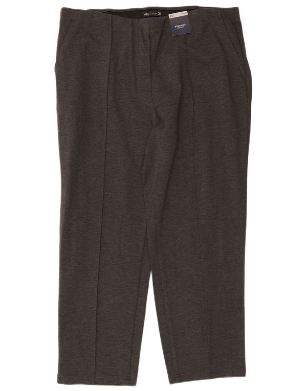 Marks & Spencer Damen-Chinohose mit hoher Taille, UK 20, 2XL, W38, L27, Grau