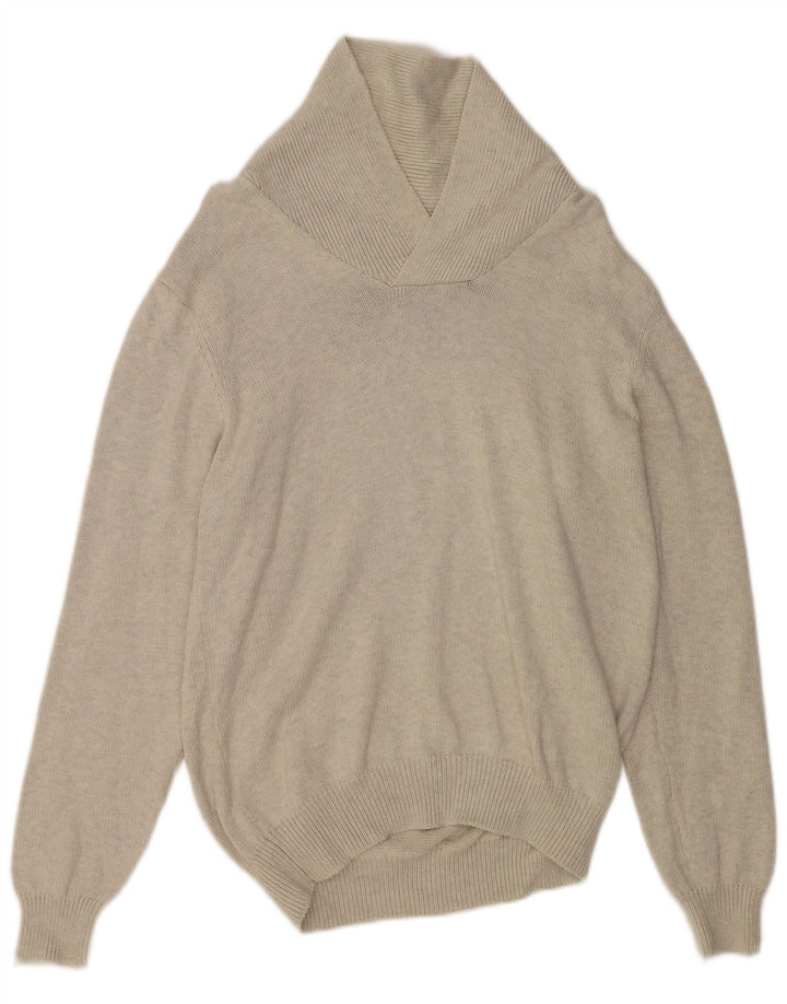MARKS & SPENCER Mens Shawl Neck Jumper Sweater UK 41/43 Large Grey