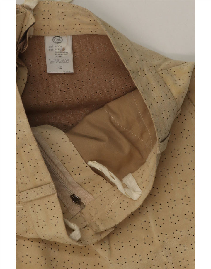 C & A Womens Straight Chino Trousers EU 40 Medium W26 L30 Beige Rayon