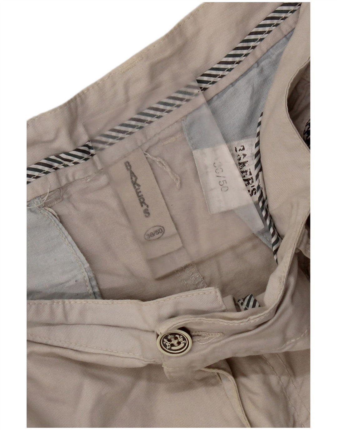 Vintage Mens Chino Shorts W36 Large Grey Cotton