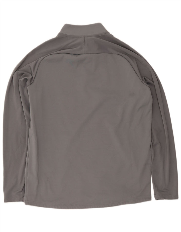 Nike Dri Fit Zip Neck Pullover Tuta da Uomo Top Large Grigio Colorblock