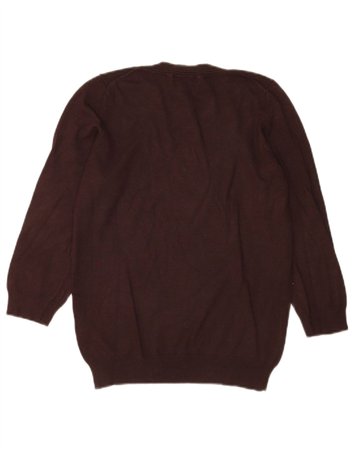 Marks & Spencer Womens Boat Neck Jumper Sweater UK 12 Medium Brown
