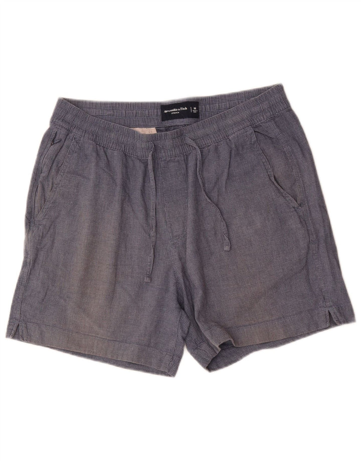 Abercrombie & Fitch Womens Chino Shorts Medium W32 Navy Blue Houndstooth
