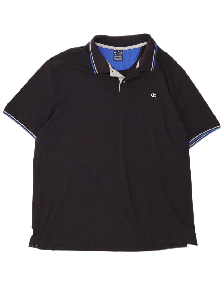 Champion Mens Polo Shirt 4XL Black Cotton
