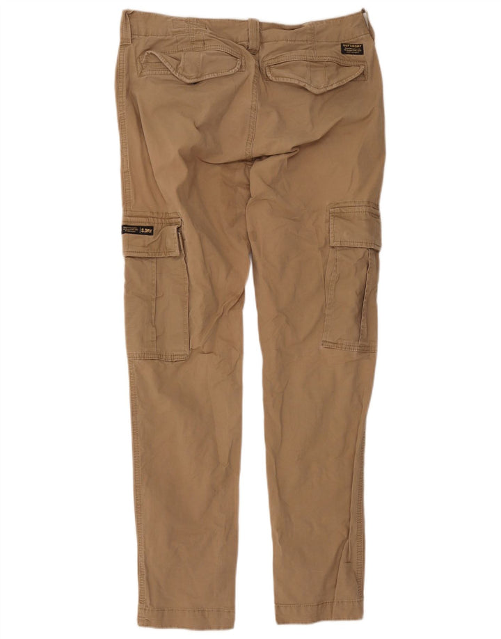 Superdry Mens Slim Cargo Trousers W30 L32 Beige Cotton