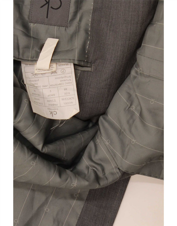 Jaqueta Blazer Masculina Calvin Klein com 2 Botões IT 48 Lã Cinza Médio