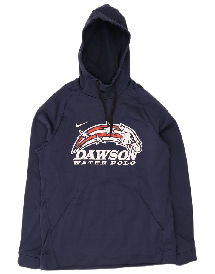 Felpa con cappuccio grafica Nike Dawson da uomo, grande, in poliestere blu navy