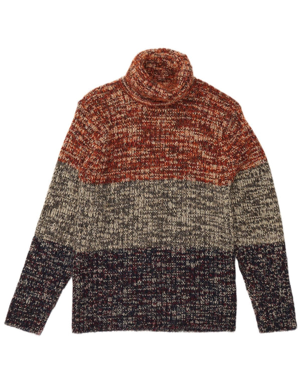 Moto Mens Roll Neck Jumper Sweater Medium Multicoloured Colourblock