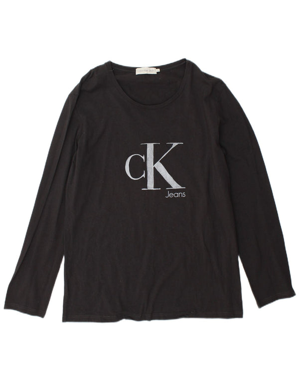 Calvin Klein Jeans Top grafico da uomo manica lunga XL cotone nero