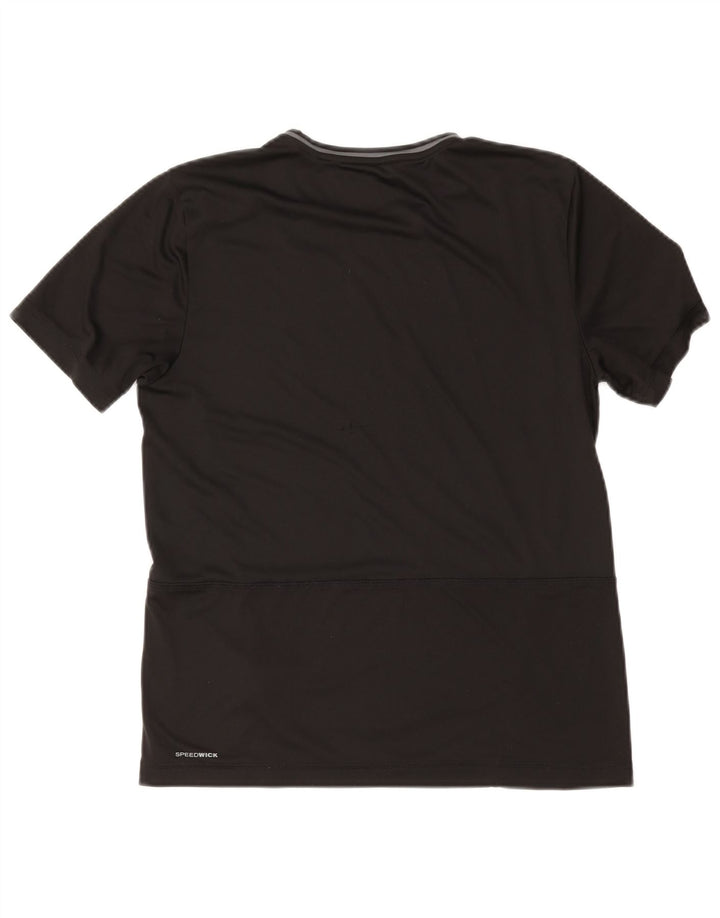 REEBOK Womens T-Shirt Top UK 14 Medium Black Colourblock Polyester