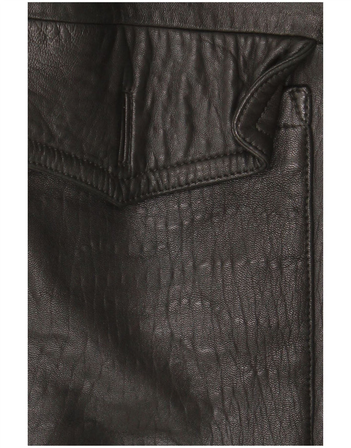 Henry Cottons Womens Oversized Leather Jacket IT 42 Medium Black Leather