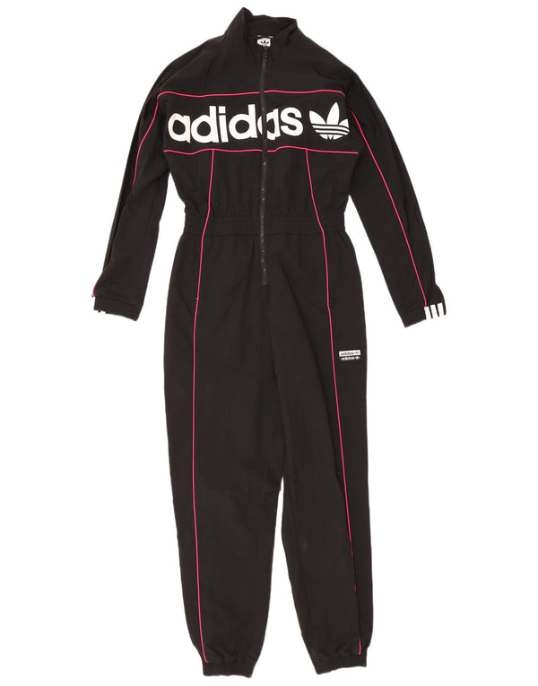 Adidas Damen Langarm-Overall mit Grafik, UK 6, XS, Schwarz, Polyamid