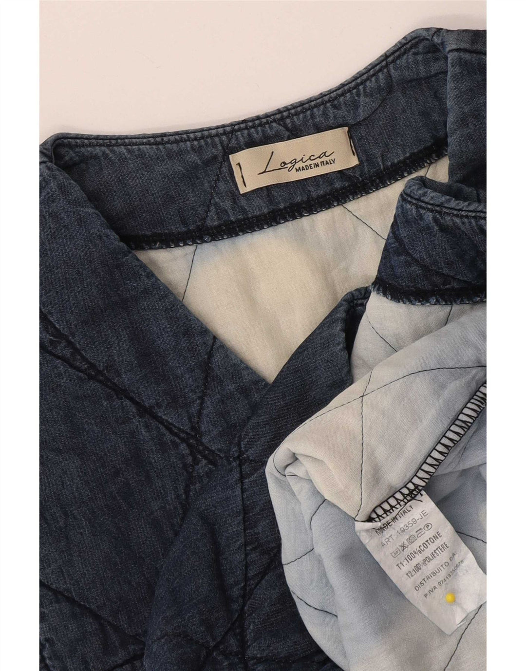 Vintage Womens Quilted Gilet UK 12 Medium Navy Blue Cotton