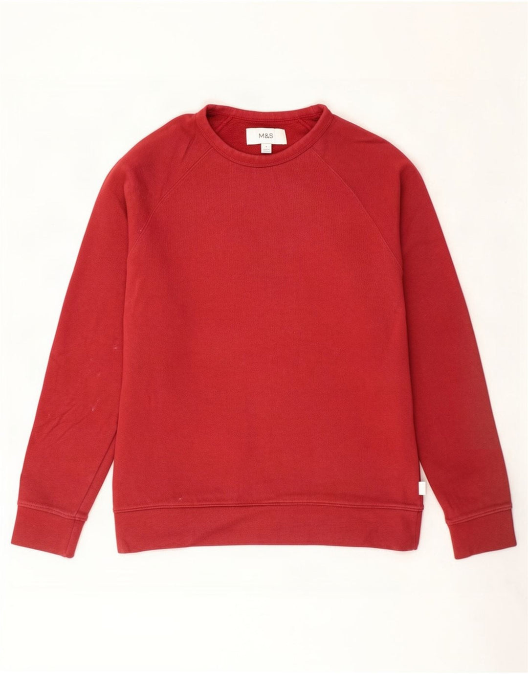 Marks & Spencer Hombre Sudadera Jumper Small Rojo Algodón