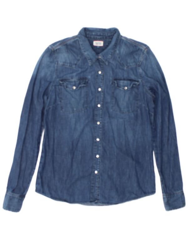 Tommy Hilfiger Damen Jeanshemd UK 14 Large Marineblau