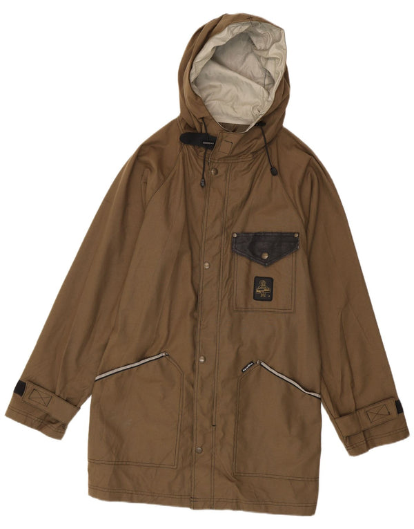 Męska kurtka parka z kapturem Refrigiwear UK 40, duża bawełna khaki