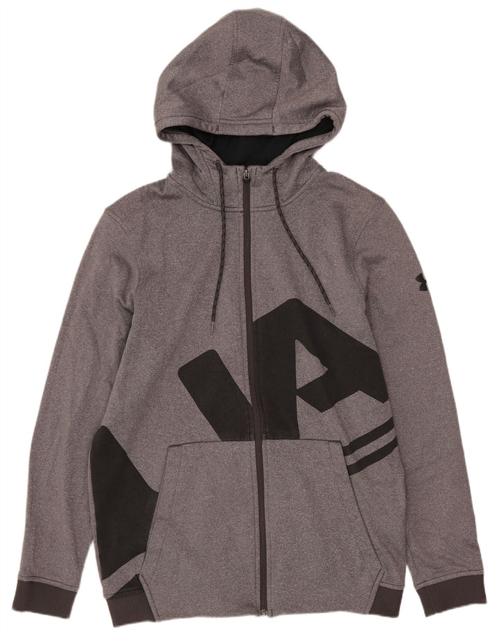 Under Armour Herre Cold Gear Grafisk hættetrøje med lynlås, lille grå