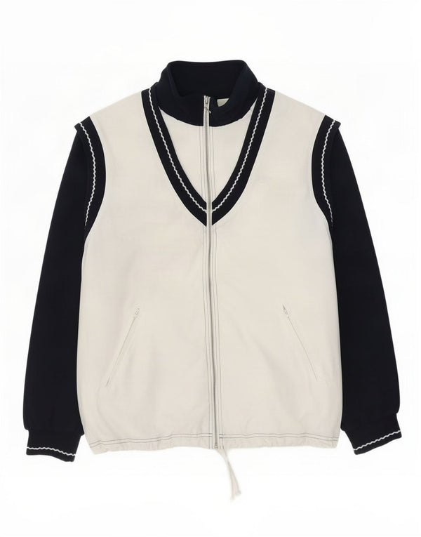 Sergio Tacchini Mens Tracksuit Top Jacket Large White Colourblock Polyester