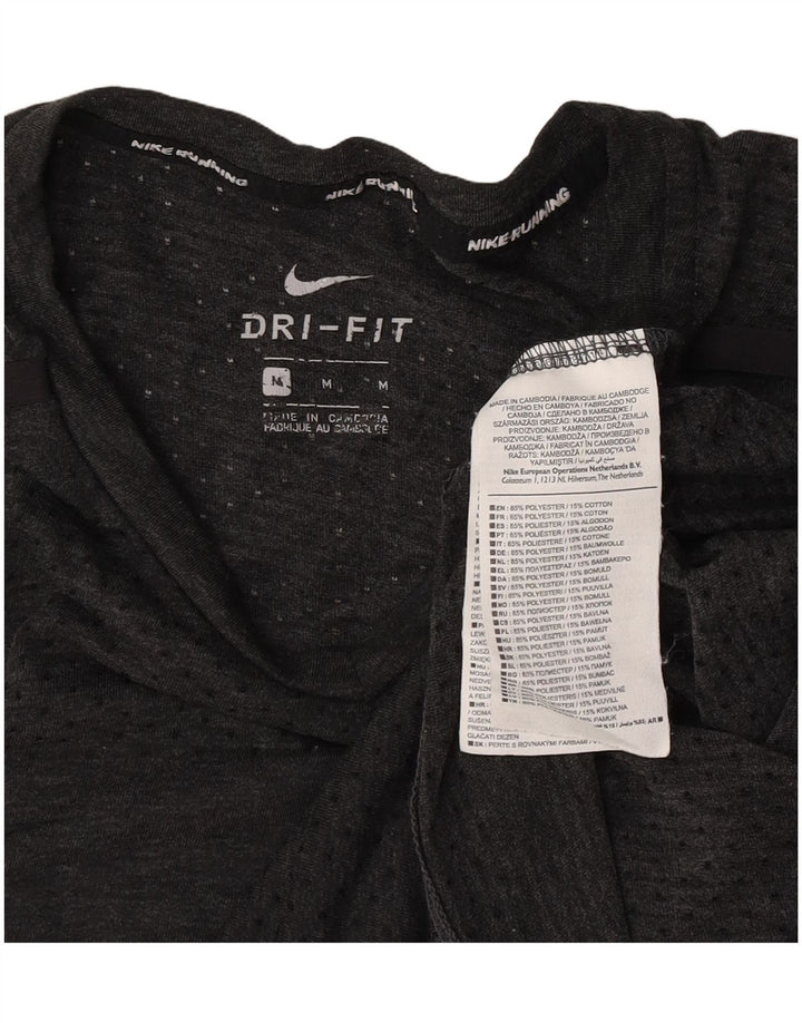 Nike Mens Dri Fit T-Shirt Top Medium Grey Polyester