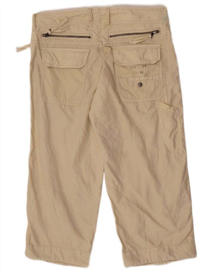 Diesel Womens Cargo Capri Trousers W31 L21 Beige Cotton